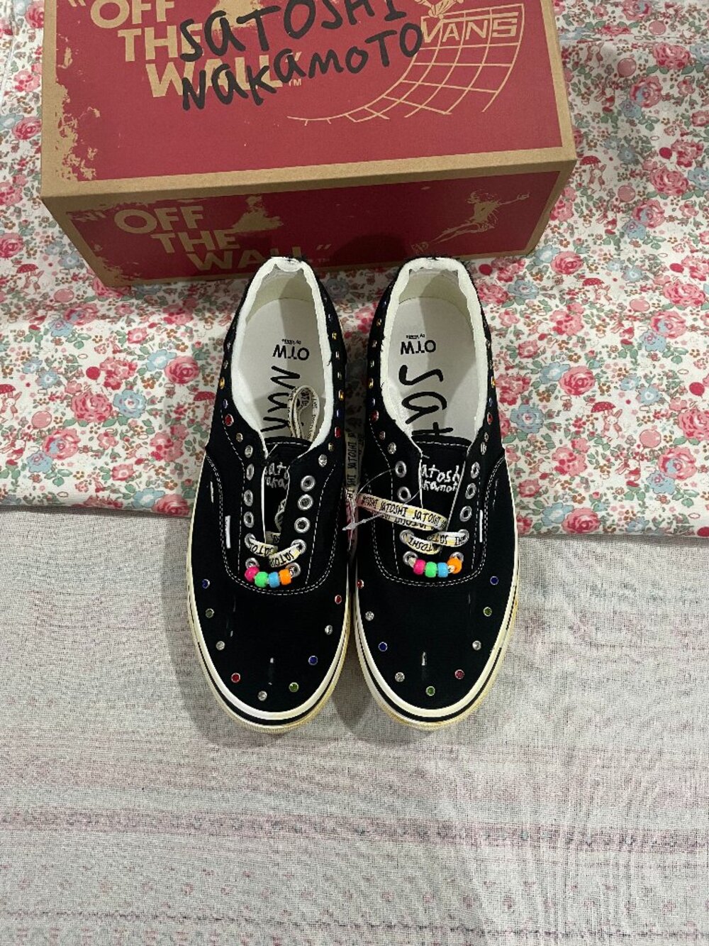 Vans × Satoshi Nakamoto Low-Top Sneakers with Colorful Beaded Rhinestones
